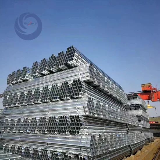 Tubo tondo in ferro zincato a caldo/tubi in acciaio zincato ERW/tubi tubolari in acciaio al carbonio per la costruzione di serretubo in acciaio zincato popolare