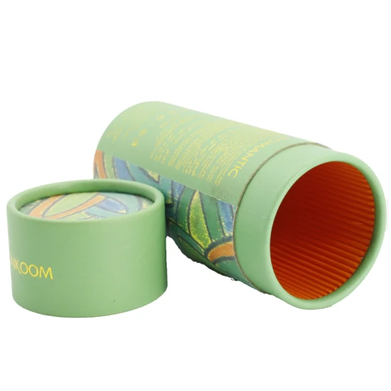 Carta kraft eco riciclata, piccole scatole rotonde in cartone, eleganti tubi in carta per candele con coperchio, tubi per confezioni di tè, caffè, alimenti